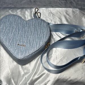 Aldo Blue Quilted Heart Crossbody Bag